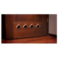 Vierkant Deurrooster 29 X 29mm - Kunststof Bruin - thumbnail