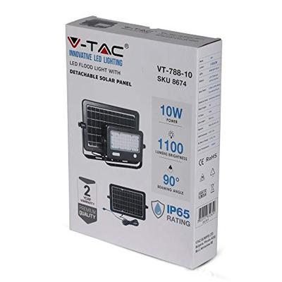 V-TAC 8674 VT-788-10 Tuinschijnwerper op zonne-energie LED LED 10.00 W Zwart