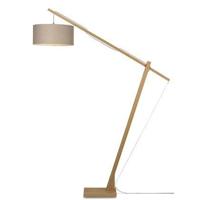 GOOD&MOJO Vloerlamp 'Montblanc' Bamboe en Eco linnen, 207cm, kleur Donkerbeige - thumbnail