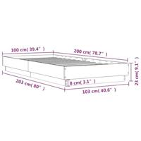 Bedframe met LED-verlichting grijs sonoma eikenkleur 100x200 cm - thumbnail