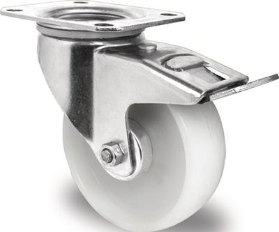 Promat/Tecwerk Zwenkwiel | Wiel-Ø 125 mm | draagvermogen 200 kg | met totale rem van polyamide | 105x80mm - 3000276027