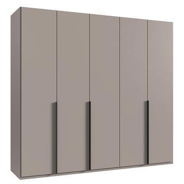Kledingkast Milaan 5-deurs - kiezel - 208x225x58 cm - Leen Bakker
