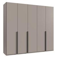 Kledingkast Milaan 5-deurs - kiezel - 208x225x58 cm - Leen Bakker - thumbnail