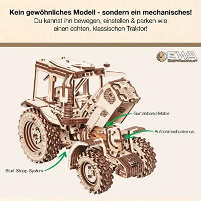 Eco Wood 3D Houten Puzzel Tractor B82 Modelbouw Knutselen Eco Wood 3D Houten Puzzel Tractor B82 Modelbouw Knutselen