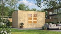 Outdoor Life Quby blokhut 400x300 cm 28 mm vuren blank- Plat dak- - Outdoor Life - thumbnail