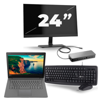 Lenovo V330-14IKB - Intel Core i5-8e Generatie - 14 inch - 16GB RAM - 256GB SSD - Windows 11 + 1x 24 inch Monitor - thumbnail