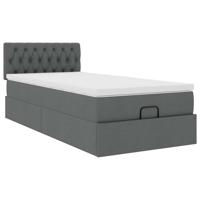 Ottoman bed met matras en LED's 160x200cm stof donkergrijs - thumbnail