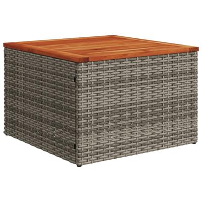 4-delige Loungeset met kussens poly rattan grijs - thumbnail