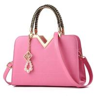Zomer vrouwelijke telefoon Pocket rits handtassen flap lederen schouder Crossbodytassen (roze) - thumbnail