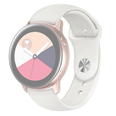 Voor Galaxy Watch Active 2 Smart horloge effen kleur siliconen polsband horlogeband grootte: L (abrikoos)