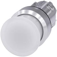 Siemens 3SU10511AD600AA0 3SU1051-1AD60-0AA0 Paddenstoelknop Metalen frontring, Hoogglans Knop Zilver, Wit 1 stuk(s) - thumbnail