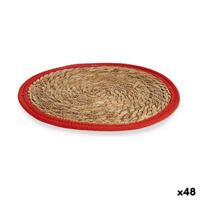Placemat Gift Decor Rood Natuurlijk Natuurlijke Vezel 35 x 1 x 35 cm (48 Stuks) - thumbnail