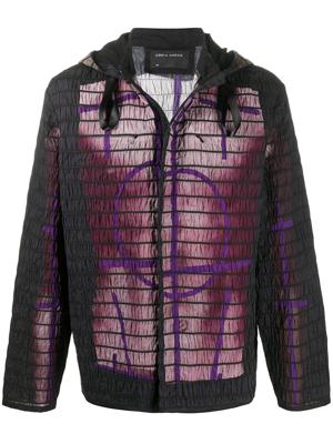 Craig Green zip up ruched detail jacket - PURPLE