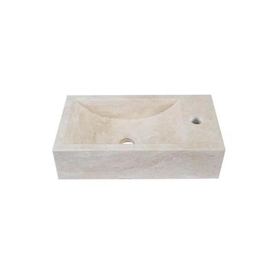 Saniclass Dia Fontein - 40x22x10cm - rechthoek - kraangat rechts - Travertine SW1244452