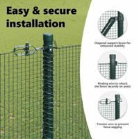 VidaXL Afrasteringspaal groen 10 x 1,5 m (12 x 12 mm gaas) staal - thumbnail