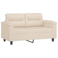 3-delige Loungeset met kussens microvezelstof beige - thumbnail