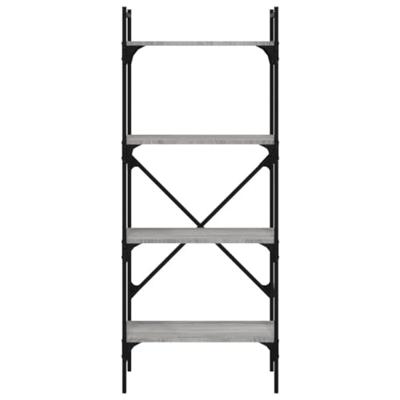 Boekenkast 4-laags 56x31,5x138,5 cm bewerkt hout grijs sonoma