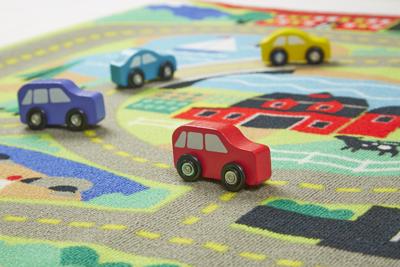 Melissa & Doug Speelkleed Steden met 4 houten auto's