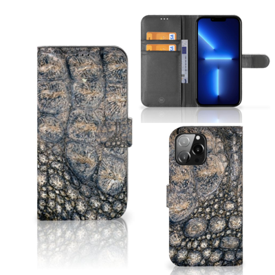 iPhone 13 Pro Max | Telefoonhoesje | Met pasjeshouder | Krokodillenprint iPhone 13 Pro Max | Telefoonhoesje | Met pasjeshouder | Krokodillenprint