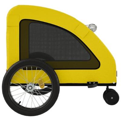 VidaXL Hondenfietstrailer oxford stof en ijzer geel - thumbnail