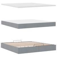 Ottoman bed met matras 160x200cm stof lichtgrijs - thumbnail