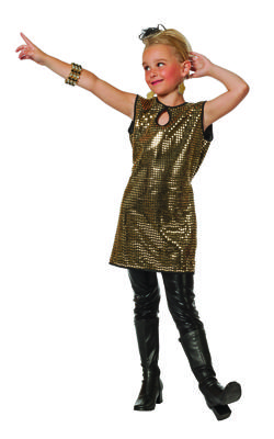 Paillettenjurkje Patty kind goud