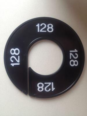Maatring 9cm zwart/wit 128