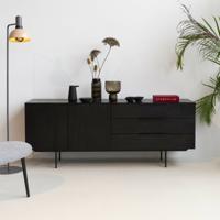 Zuiver TV-meubel 'Travis' Eikenhout, 180cm, kleur Zwart - thumbnail