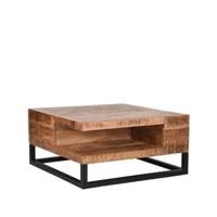 LABEL51 Vierkante Salontafel 'Cube' Rough Mangohout, 80 x 80cm - thumbnail