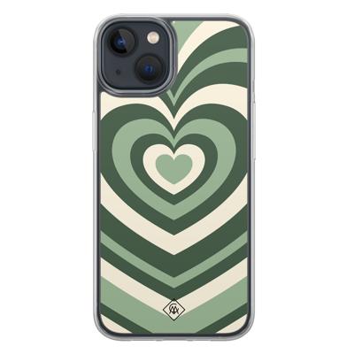 iPhone 13 mini hybride hoesje - Groen hart swirl iPhone 13 mini hybride hoesje - Groen hart swirl