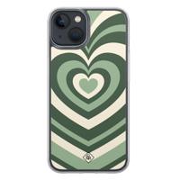 iPhone 13 mini hybride hoesje - Groen hart swirl - thumbnail