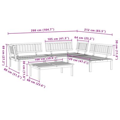 4-delige Loungeset pallet massief acaciahout - thumbnail