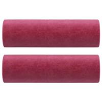 Tweezitsbank met sierkussens 140 cm fluweel wijnrood - thumbnail