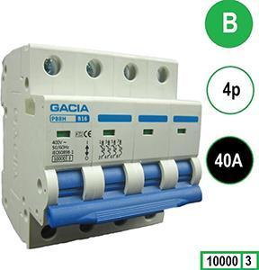 GACIA installatieautomaat M80/PB8H-4B40 4p B40 10kA