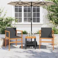 Tuinstoelen 2 st poly rattan en massief hout zwart - thumbnail