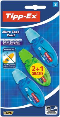 Correctietape Tipp-Ex micro twist 5mmx8m blister 2+1 gratis