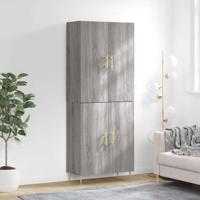 Hoge kast 69,5x34x180 cm bewerkt hout grijs sonoma eikenkleurig - thumbnail