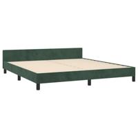 Bedframe zonder matras 200x200 cm fluweel donkergroen - thumbnail