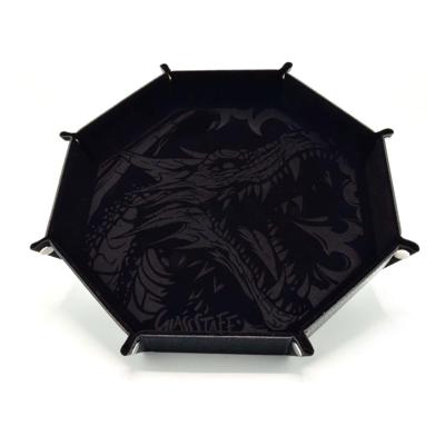 CritStones Folding Dice Tray Dragon Skin XL Edition Black