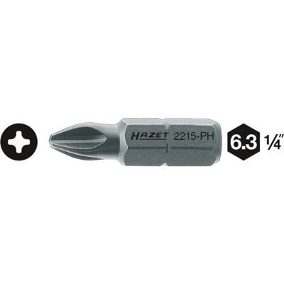 HAZET Bit 2215-PH4 · 1/4 inch (6,3 mm) zeskant massief · Kruiskop profiel PH · SW PH4 HAZET Bit 2215-PH4 · 1/4 inch (6,3 mm) zeskant massief · Kruiskop profiel PH · SW PH4