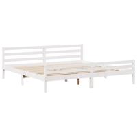 Bedframe zonder matras massief grenenhout wit 180x200 cm - thumbnail