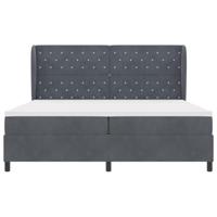 Boxspring bed met matras Donkergrijs 200 x 200 cm Fluweel - thumbnail