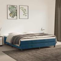 Boxspring bed 160x200 cm fluweel donkerblauw - thumbnail