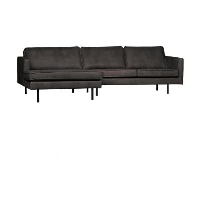 WOOOD Rodeo bank chaise longue links eco-leer Zwart