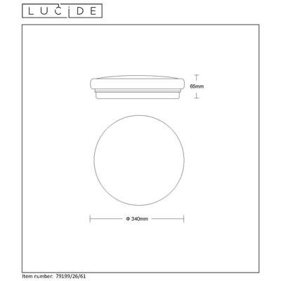 Lucide OTIS - Plafonnière - Ø 34 cm - LED - 1x24W 3000K - Opaal