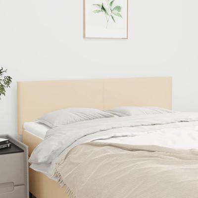 Hoofdborden 2 st 72x5x78/88 cm stof crmekleurig