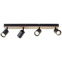 Brilliant Jello Wood G93071/76 LED-plafondspot LED GU10 Energielabel: G (A - G) 4.5 W Hout, Zwart - thumbnail