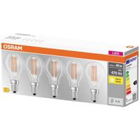 OSRAM HOMELIGHTING 4058075090668 LED-lamp Energielabel E (A - G) E14 Kogel 4 W = 40 W Warmwit (Ø x l) 45 mm x 84 mm Filament / Retro-LED 5 stuk(s) - thumbnail