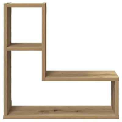 Wandschappen kubus 2 st 50x15x50 cm hout artisanaal eiken Wandschappen kubus 2 st 50x15x50 cm hout artisanaal eiken