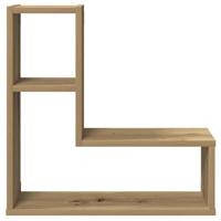 Wandschappen kubus 2 st 50x15x50 cm hout artisanaal eiken - thumbnail